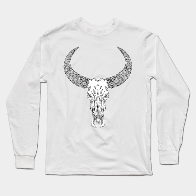 Buffalo Skull Long Sleeve T-Shirt by Sinn